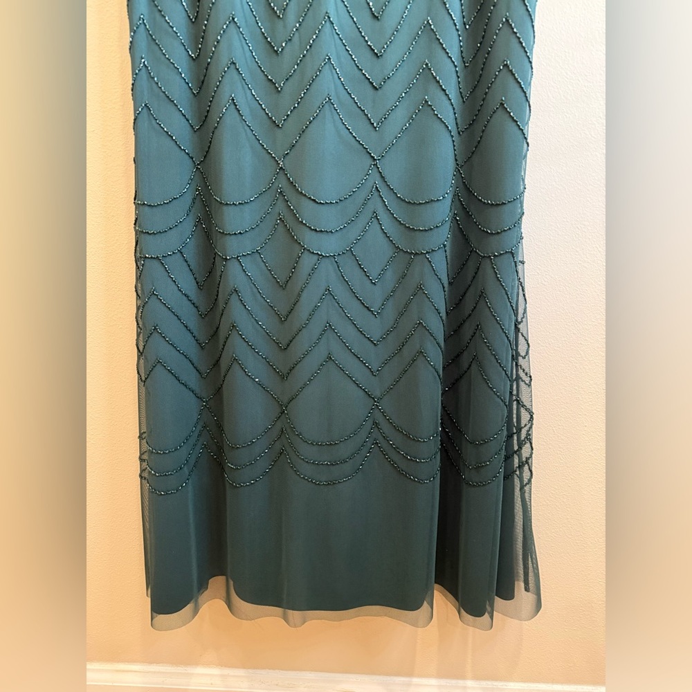 Adrianna Papell Deep Green Beaded Maxi Dress - Picture 7 of 8